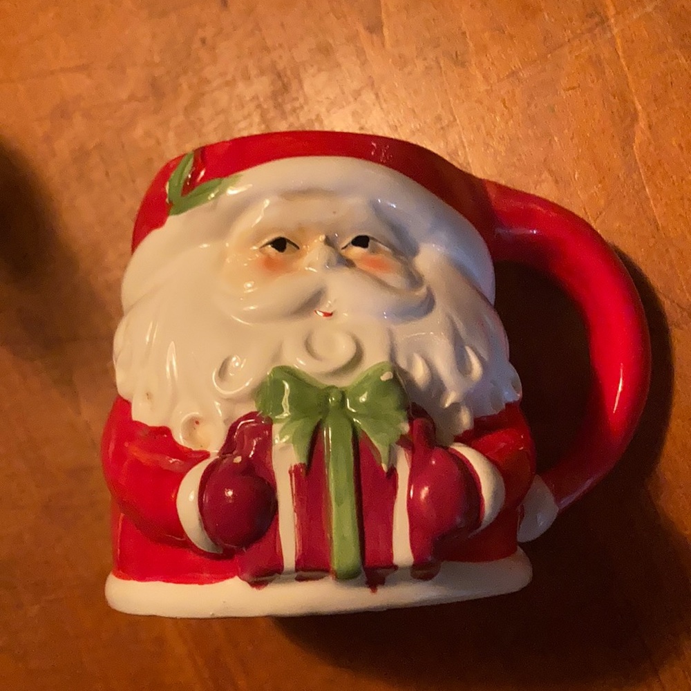 Vintage Santa Clause Coffee Cup | Winking Santa Vintage Christmas